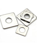 304 Stainless Steel Square Flat Washers Set M3 To M20 For Fasteners And Curtain Wall Installations, Heavy-Duty, Corrosion-Resistant Hardware, Durable Multi Size Pack Includes 20 Pieces Of M4x10x1mm, square washers stacked