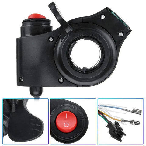 Universal Must Have Thumb Throttle With LED Voltage Display For Electric Scooters And Ebikes 22Mm Handlebar Fit LiFePo4 And Lead Acid Compatible Plug And Play Black