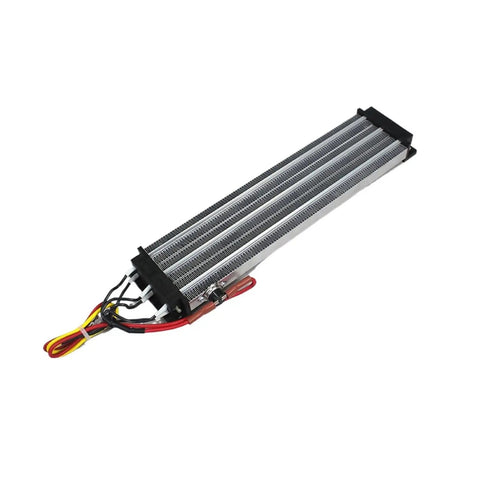 Heavy Duty Industrial PTC Ceramic Air Heater 330 X 76mm 220V 2500W AC DC With Built In Thermostat Protector and aluminum fins for fast heating.