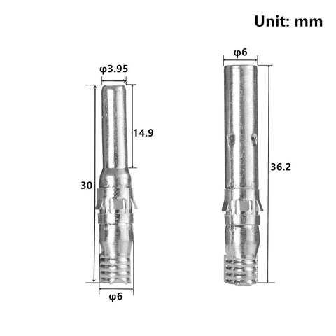 MC4 Compatible Solar Connector Kit 40 Pieces 20 Pair Set With Male And Female Pins for PV System Installation, dimensions shown.