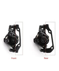 Sick Stopping Power Meets Knockout Control On This Mechanical Disc Brake Caliper compatible for Shimano TX805 and M375 models, shown from front and rear.