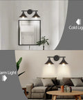 Black Two Light Vanity Wall Sconce for Farmhouse Bathrooms Over Mirror Lighting in living room and bathroom settings