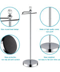 Reserve Function Free Standing Toilet Paper Holder With Crystal Finial In Chrome Finish Easy Install No Tools Required Space Saving Bathroom Stand 24.4 Inch Tall Toilet Roll Holder With Modern Chrome Look