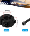 Front view: PATIKIL 8mm bore double-split shaft collar, 18mm OD, 9mm thick, black carbon steel, 4-pack