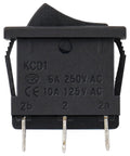 10 Pack DPDT Rocker Switch 6 Pin On On 2 Position Snap In Boat Rocker Switch For Electrical Projects AC 250V 6A And AC 125V 10A Dual Voltage Rating Black Durable Housing, front view