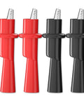 Push On Alligator Clips Set For Multimeters, 4 Pack Insulated Crocodile Clamps, red and black, nickel plated, 2mm probe