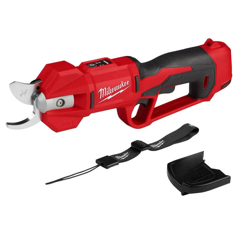 Red M12 Brushless Pruning Shears Cordless Power For Quick Yard Pruning with durable metal blades and ergonomic handle.