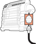 Diagram showing Fuel Filter for Big Buddy and Portable Buddy Heaters connecting to regulator not tank, easy outdoor setup.