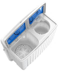 Badass Portable Washing Machine With Twin Tub Setup And Heavy Duty Spin Dryer Compact Laundry Center For Apartments Rv Dorms Goes Hard On Mess total view of dual tub system