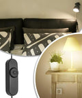 2 Pack Inline Lamp Dimmer Switch With Smooth Rotary Dial Gives You Total Glow Control For Table Floor Lights And Pendants, with matte black finish.
