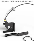 Heavy Duty Self Latching Gate Hook With Spring Release Cable components. Durable carbon steel latch system for wood gates.