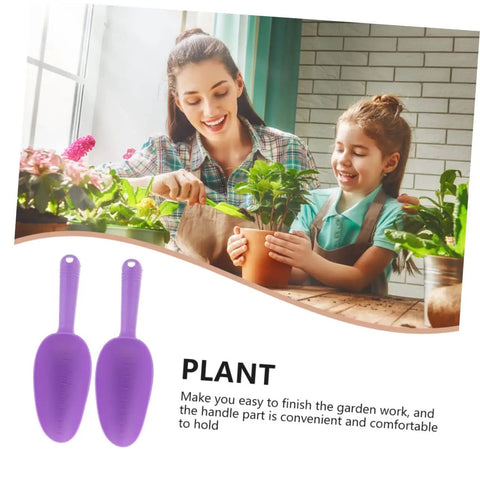 Lightweight Plastic Garden Shovels Set With Ergonomic Handles, Mini Spatulas For Planting And Transferring Soil, Indoor Gardening Tools, Easy Plant Care And Maintenance, purple plastic, two tools