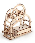 3D Self Propelled Mechanical Etui Box Kit Built From Plywood DIY Wooden Puzzle With Gear Drive Desktop Organizer Box You Assemble STEM Toy For Adults And Kids EN Manual Included Rich Brown Finish, plywood, 1819x1189 mm