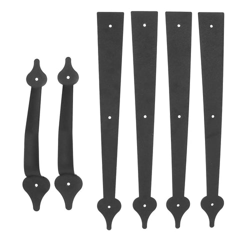 Beefy Heavy Duty Carbon Steel Garage Door Handle Set, Rustproof Matte Black Hinge Handles For Garage Shed Cabinet Barn Doors, 2 Pack, 16.1 Inch Long, Weatherproof Hardware, matte black