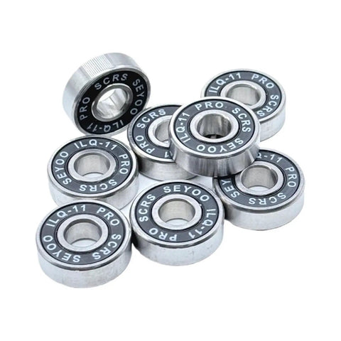 608RS ILQ-11 Black Seal Ball Bearings Kit For Skateboard And Scooter, Durable Chromium Steel Build, Double Shield 2RS Or ZZ, ABEC-11 Precision For Smooth Rolling, Long-Lasting Performance, Easy Maintenance, 8-piece sealed bearings