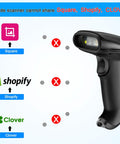 Wireless Barcode Scanner 2 In 1 With 2.4GHz Wireless And USB 2.0 Wired Connection Handheld 1D Laser Scanner side view