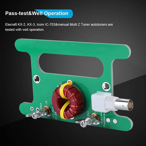 9 To 1 Balun For Amateur Radio Wearable Green Compact Portable Antenna Accessory circuit board close-up with coil