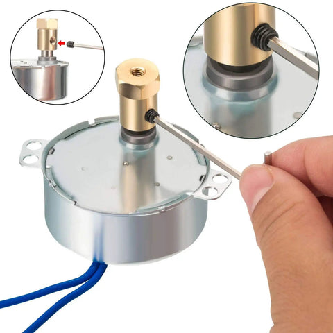 2-Pack Synchronous Turntable Motor And Cup Turner Rotisserie Motor For DIY Dessert Making, close-up view of connector assembly