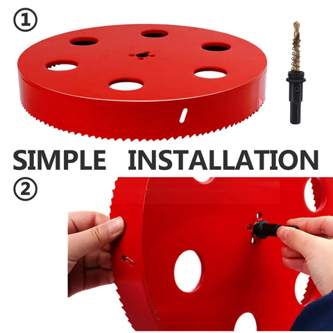 Beast 215mm 8.46 Inch HSS Bi Metal Hole Saw Cutter installation for wood plastic metal plywood steel