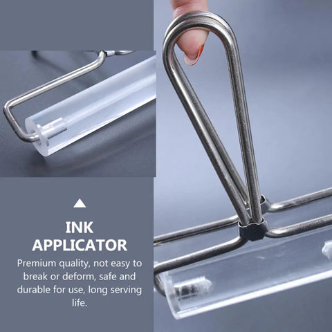 Heavy Duty Stainless Steel Paint Roller Set Two Piece Smooth Glide Action For Fast Canvas Coverage And Killer Oil Acrylic Finishes Game Changing Printmaking Essential ink applicator close-up with durable metal frame and clear tube.