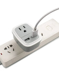 Travel Ready European USB Adapter US To Europe Plug 3 In 1 Power Adapter for France Germany Italy on power strip