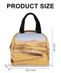 Golden Sand Desert Insulated Lunch Tote With Aluminum Lining On The Go Lunch Box featuring desert scene, 22cm x 20cm