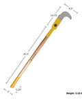 Heavy Duty 47 Inch Long Handle Weeding Sickle With 14.75 Inch Curved Steel Blade With Hook Billhook Hand Scythe