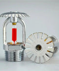 Straight Up Pro Grade 1 2 Inch Bronze Fire Sprinkler Head Automatic 68 Degree Trigger Upright Or Down Spray showing red glass bulb.