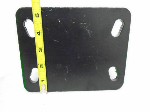 Heavy Duty 6 X 2 Inch Kingpinless Caster Set backing plate showing measurement markings and mounting holes for ductile steel wheels.
