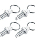 4 Pack Stainless Steel Pull Ring Indexing Plungers M8x1.25 Retractable Spring Plungers For Molds Cabinets And Industrial Equipment Heavy Duty 304 Stainless Corrosion Resistant Easy Install, four pieces shown