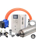 Heavy Duty 5.5 KW Water Cooled CNC Spindle Motor With Slick Rotary Inverter And ER25 Collet components and accessories.