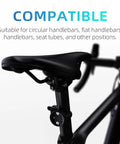 View of adjustable bike mount attachment under seat, suitable for round and flat handlebars, for Garmin Edge iGPSPORT XOSS devices.