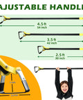 Stirrup Hoe Garden Tool With Adjustable 30 To 54 Inch Handle Double Edged Scuffle Hoe For Raised Beds Vegetables And Flowers Easy Push Pull Action Hula Hoe For Efficient Weeding In Beds showing handle lengths.