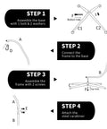 Assembly steps for Heavy Duty Hammock Chair Stand For Hanging Chair With 360 Degree Rotation, Rust Resistant Steel C Stand.
