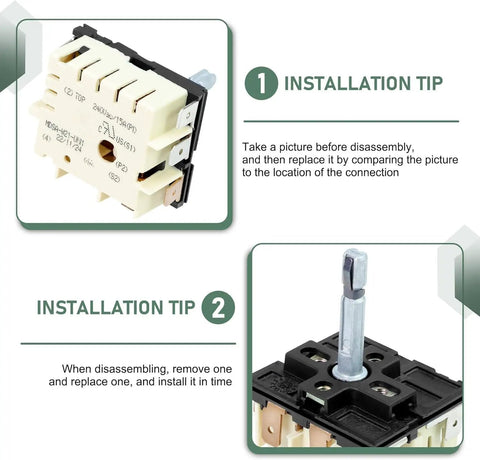 Dual Infinite Stove Control Switch For Electric Range Replacement Parts With Precise Temperature Control 7 Prong Regulator