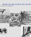 Rock Solid Stainless Steel Hose Reel With Twenty Five Meter Heavy Duty Pvc Tube Wall Mounted Garden Car Wash Storage Rack visualizing hose organization issues.