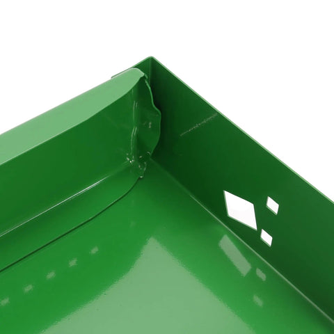 Heavy Duty Left Hand Tractor Battery Box For John Deere 2510 2520 3010 3020 4000 4010 4020 with green finish and edge detail.