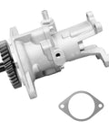 Side view of 904-810 gear-driven mechanical vacuum pump with pulley and mounting ears; includes gasket
