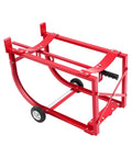 Heavy Duty Steel Drum Cradle For 55 Gallon Drums On Wheels Supports Up To 600 Lbs red steel frame with wheels