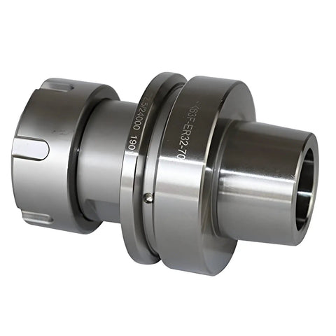 Side view of ER32-70 Tool Holder For Lathe Chuck CNC Machining Tools Collet Chuck, high precision, one-piece body, metal finish.