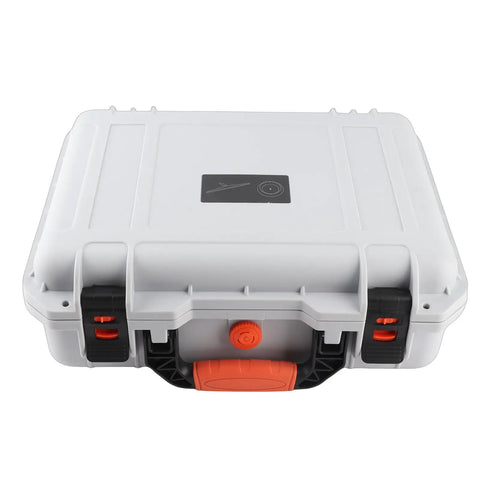 Precision Cut Foam Insert Hard Case With IP67 Waterproof Seal for Mini Satellite Dish and Accessories, closed view.