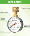 High Accuracy Zero To Two Hundred Psi Water Pressure Gauge For Home Faucets And Garden Hoses With Red Indicator DIY