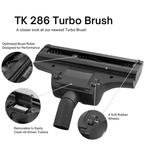 Air Driven Central Vacuum Powerhead For Deep Carpet Cleaning With Turbine Technology That Lifts Dirt Dust And Pet Hair.