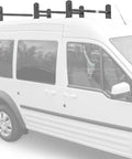 Ford Transit Connect Roof Ladder Rack System Aluminum 3 Bar Van Roof Carrier With 350 Lb Capacity Drilling Required Installation 35 To 57 Inches Adjustable Length Sandy Black Finish mounted on van roof