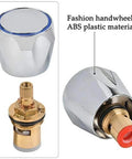 Upgrade Your Sink With This Hot Cold Faucet Tap Handle Knob Conversion Kit, Featuring Durable Copper Valve Reviver Heads For Easy 1/2 Inch Thread Replacement And Fresh Basin Washer Fixes That Fix Leaks Like Magic. ABS plastic faucet knob, copper valve part