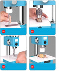 Spring Loaded Arbor Press For Precision Manual Punching And Forming On A Compact Benchtop Shaft Press In Use For Various Tasks