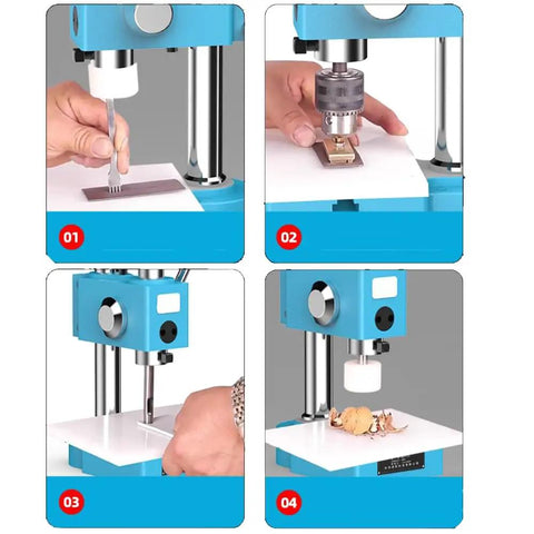 Spring Loaded Arbor Press For Precision Manual Punching And Forming On A Compact Benchtop Shaft Press In Use For Various Tasks