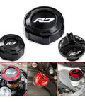 6061 T6 Aluminum Brake Fluid Reservoir Cover for YZF R7 Motorcycle Front and Rear Cap Protector Leakproof Fuel Tank Cap 2021 2022
