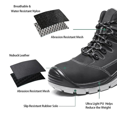 Men's Hybrid Steel Toe Work Boots Water Resistant Safety Shoes That Feel Like Sneakers Yet Stand Up To Tough Jobs With Industrial Grade Protection And Lightweight Breathable Comfort