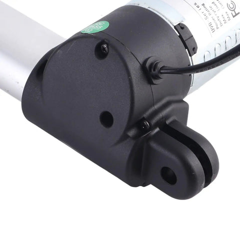 Heavy Duty Electric Linear Actuator With a Beefy 24V DC Motor and Smooth 150mm Stroke close-up of the motor mount and connector.